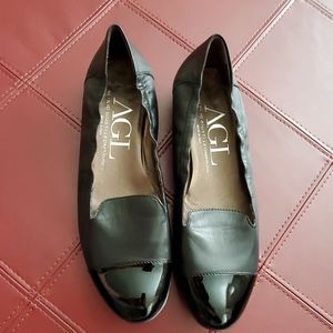 AGL Black Italian Leather Loafer/Flats *Like New